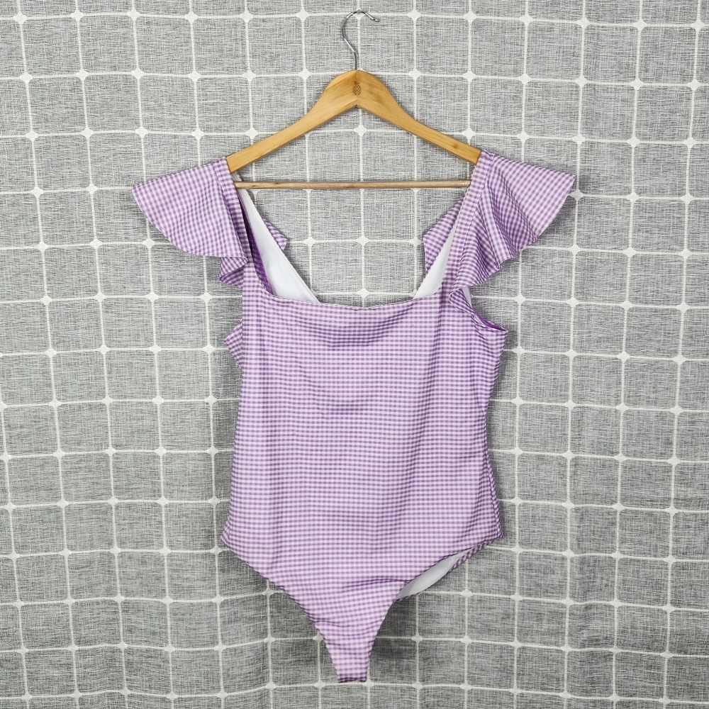 Hill House Lilac Gingham Rosie Swimsuit - Picture 2 of 9